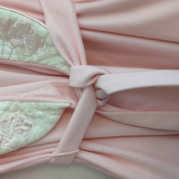Gilligan & O'Malley Vintage Pale Pink Robe Medium 12-14 USA Modest Quilted Y2K - Picture 4 of 13